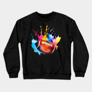 American Football Rugby Ball Watercolor Crewneck Sweatshirt